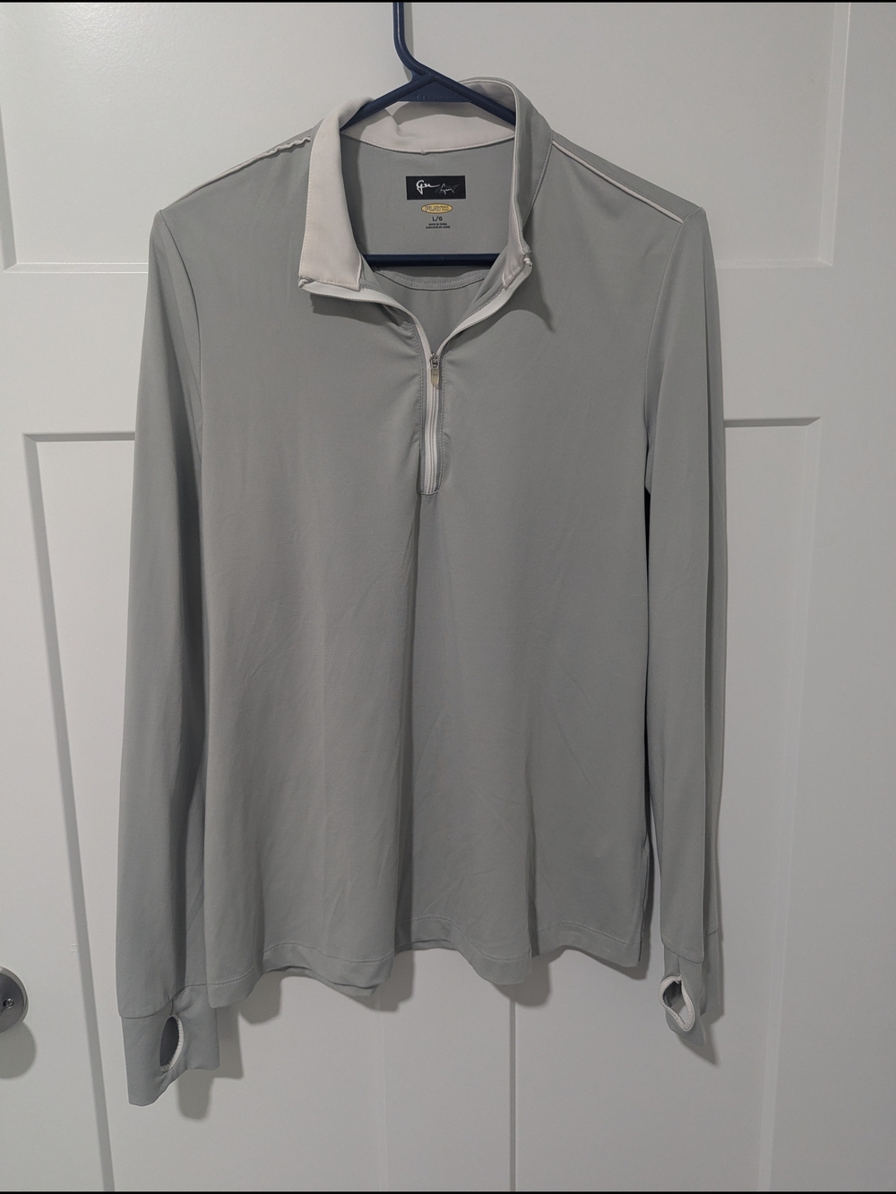 Greg Norman Collection Light Gray PLAY Dry Performance Pullover